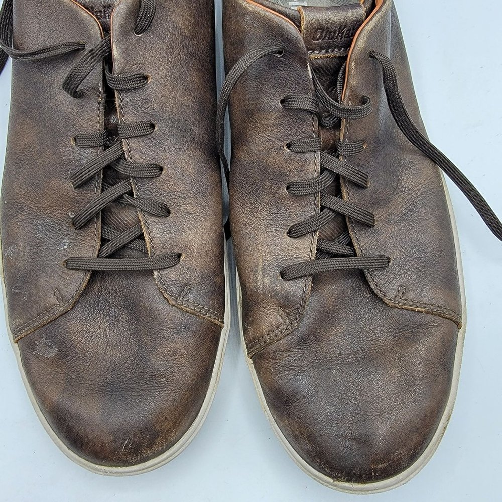 OluKai Lae'Ahi Li 'Ili Mens 13 Dark Brown Casual Leather Sneakers - 10455-6363 - Picture 12 of 12